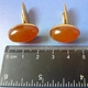 Vintage USSR Jewelry Honey Baltic Amber CUFFLINKS Gold Plated Marked YAK #13m - Other & Unclassified