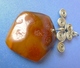 Vintage Jewelry Honey Yellow Natural Baltic Amber Cabochon Gem Charm Pendant #3b - Pendants