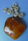 Delcampe - Vintage Jewelry Honey Yellow Natural Baltic Amber Cabochon Gem Charm Pendant #3b - Pendants