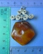 Delcampe - Vintage Jewelry Honey Yellow Natural Baltic Amber Cabochon Gem Charm Pendant #3b - Pendants