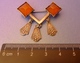 Latvia Old Jewelry Orange Baltic Amber Gems SILVER 875 BROOCH PIN Marked RG1 #2k - Ethnics