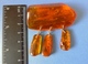 Vintage Jewelry Natural Yellow Honey Cognac Baltic Amber Gems Big BROOCH Charm 23g #16k - Brooches