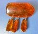 Vintage Jewelry Natural Yellow Honey Cognac Baltic Amber Gems Big BROOCH Charm 23g #16k - Brooches