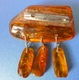 Delcampe - Vintage Jewelry Natural Yellow Honey Cognac Baltic Amber Gems Big BROOCH Charm 23g #16k - Brooches