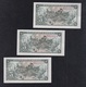 ESPAÑA.  EDIFIL  449a.  5PTAS 15 DE JUNIO DE 1945 SERIE D.  TRÍO CORRELATIVO. - 5 Pesetas