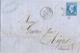 LAC PARIS  ÉTOILE MUETTE TàD 19 AVRIL 65  - NAPOLEON III 20 C. YT 22 + AMBULANT PARIS A BORDEAUX 2 H - 1849-1876: Période Classique