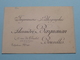 Imprimerie Lithographie " Alexandre BERQUEMAN " Rue Du Boulet 12 Bruxelles ( Voir / Zie Foto )! - Visitenkarten