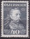 Osterreich / Austria 1935 Wohlfahrt Feldmarschall Radetzky 40 + 40 G Blau Mi 620 Falzlos - Ongebruikt