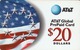 USA - Flag And Stars: $20 Big, AT&T Prepaid Card, 20$, Used - AT&T