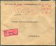 1933 Sweden Malmo 70ore  Franking Machine, Metermark V Insured Cover - Orebro. Herbert Dieden & Co. Wax Seals - Covers & Documents