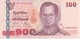 BILLETE DE TAILANDIA DE 100 BATH SERIE 8A EN CALIDAD MBC (VF) (BANKNOTE) - Tailandia