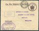 1944 Malta Valletta O.H.M.S. Official Cover - Infantry Records Office, Ashford Middlesex. Boxed Postal Censor - Malta