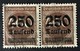 1923 Inflations-Aufdruckmarke 250T Auf 400 Braun Mi. 294 In Paar Gebraucht Und Infla-geprüft - Used Stamps