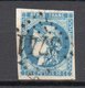 - FRANCE N° 46Ba Oblitéré Losange GC 3741 - 20 C. Bleu Foncé Emission De Bordeaux 1871, Type III, Report 2 - Cote 50 EUR - 1870 Emission De Bordeaux