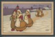 20246 Buon Natale - Paysage Hollandais Procession Dans Un Paysage Hivernal - Illustrateur A. Bertiglia - Autres & Non Classés