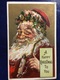 2 Cpa-"USA-embossed-Happy Santas-golden Background " - Santa Claus