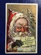 2 Cpa-"USA-embossed-Happy Santas-golden Background " - Santa Claus