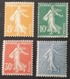 Semeuse N° 158 à 161  Neuf ** Gomme D'Origine  TTB - Unused Stamps