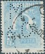 ROMANIA 1920 -1927 Re Ferdinando I , 7.50L Opaque Blue PERFIN - Officials