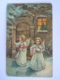 Heureux Noël Anges Avec Cadeaux Engelen Geschenken Gouddruk Dorée Edit E M.S.i.B. Gelopen Circulée 1911 - Autres & Non Classés