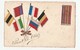 CARTE BRODEE VIVENT LES ALLIES WW1  /FREE SHIPPING REGISTERED - Brodées