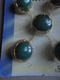 Vintage - 5 Boutons à Queue Fantaisie DMC Couleur Vert - Boutons