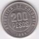 Colombie, 200 Pesos1994. Nickel Brass. KM# 287 - Colombie