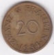 SAARLAND. 20 FRANKEN 1954 - 20 Francos