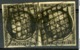 N°3 Paire 20ct Noir Sur Jaune Cote 130 €. Oblitéré Grille Apposée Plusieurs Fois - 1849-1850 Ceres