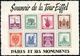 TÜRME : FRANKREICH 1953 (14.5.) AFS.: PARIS-VII/C.3808/PARIS/TOUR EIFFEL/SOMMET 300 METRES Auf 2 Eiffel-Turm-Vignetten + - Denkmäler