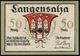 FEUERWEHR / BRANDVERHÜTUNG & -BEKÄMPFUNG : Bad Langensalza 1921 50 Pf. Notgeld Der Stadtkasse, 2 Verschiedene Banknoten  - Sapeurs-Pompiers