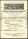 SPEDITION & FRACHT : BERLIN W/ *8II/ DEUTSCHES REICH 1923 (5.2.) Infla-PFS 10 M Achteck Auf Reklame-Klapp-Karte: Robert  - Cars
