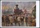 LOKOMOTIVEN & WAGGON-MOTIVE : UdSSR 1929 5 Kop. BiP Soldat, Braun: Revolutionsmuseum, Gemälde "Eisenbahnerstreik 1905" V - Trains