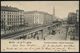 UNTERGRUNDBAHN /U-BAHN : Berlin-Kreuzberg 1902/03 U-Bahnhof Oranienstraße (heute Görlitzer Bhf.), 1 Color- U. 1 S/w.-Fot - Treni