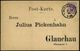 STATISTIK / VOLKSZÄHLUNG : MEERANE 7-SACHS/ ** 1880 (2.12.) 1K Auf Antwort-Vordr.Kt.: Julius Pickenhahn.. Haushaltzählun - Non Classés