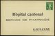 KRANKENHAUS / HOSPITAL : SCHWEIZ 1910 (ca.) PP 5 C. Tellknabe, Grün: Hôpital Cantonal..LAUSANNE (Service De Pharmacie) R - Medicine