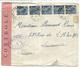 MERCURE 50C BLEU BANDE DE 5 POSTE AUX ARMEES 14.3.1941 POUR SUISSE CENSURE OUVERT L2 EN VIOLET - 1938-42 Mercurio