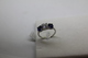 A60049 - Anello In Argento Sterling Pietre Centrale Bianca E Due Pietre Blue  - Misura 8 - Anillos