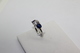 A60049 - Anello In Argento Sterling Pietre Centrale Bianca E Due Pietre Blue  - Misura 8 - Ringe