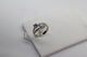 A60045 - Doppio Anello In Argento Sterling Con Due Pietre Centrale Bianca  - Misura 6 - Ring