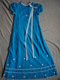 Ancien - Robe Longue En Velours Couleur Bleu Pour Petite Fille Demoiselle D'honneur 1968 - Vestidos De Novia