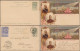 Belgique 1897. 2 Cartes Postales Entier, Exposition De Bruxelles, 2 Modèles. Avec Timbre Complémentaire, Heldrungen - Illustrated Postcards (1971-2014) [BK]