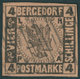 BERGEDORF 5 O, 1861, 4 S. Schwarz Auf Mattbraunorange, Rückseitig Teilweise Hinterlegt, Bildseitig Breitrandiges Farbfri - Bergedorf