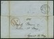 HAMBURG - GRENZÜBERGANGSSTEMPEL 1843, T 12 MAY, In Rot Auf Brief Von Berlin Nach London, Feinst (Registraturbug) - Precursores
