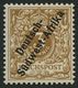 DSWA 1f *, 1897, 3 Pf. Hellocker, Falzrest, Pracht, Fotobefund Jäschke-L., Mi. 350.- - Deutsch-Südwestafrika