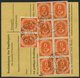 BUNDESREPUBLIK 126 BRIEF, 1954, 6 Pf. Posthorn Im Achterblock (untere Linke Marke Kleiner Tintenfleck) Und Waagerechten  - Sonstige & Ohne Zuordnung
