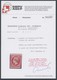 FRANKREICH 17b O, 1854, 1 Fr. Dunkelkarmin Mit Kleiner Ziffernraute 1658, Kaum Sichtbare Eckbugspuren (im Attest Nicht E - Sonstige & Ohne Zuordnung