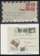 SAMMLUNGEN, LOTS 1945/57, 11 Verschiedene Flugpostbelege In 10 Länder, Alle Portogerecht, Dabei Erstflüge, FDC`s, Einsch - Collections, Lots & Series