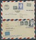 Delcampe - SAMMLUNGEN, LOTS 1945/57, 11 Verschiedene Flugpostbelege In 10 Länder, Alle Portogerecht, Dabei Erstflüge, FDC`s, Einsch - Colecciones & Series