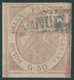 NEAPEL 7 O, 1858, 50 Gr. Braunrosa, Helle Stelle, Bildseitig Pracht, Fotoattest Sorani, Mi. 3200.- - Nápoles